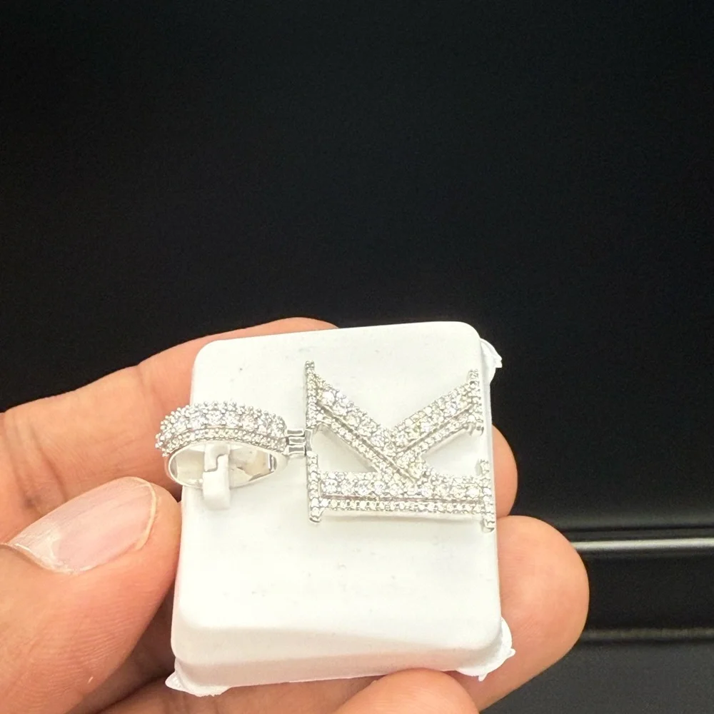 925 Sterling Silver later 'K' Pendant - Picture 2 of 9